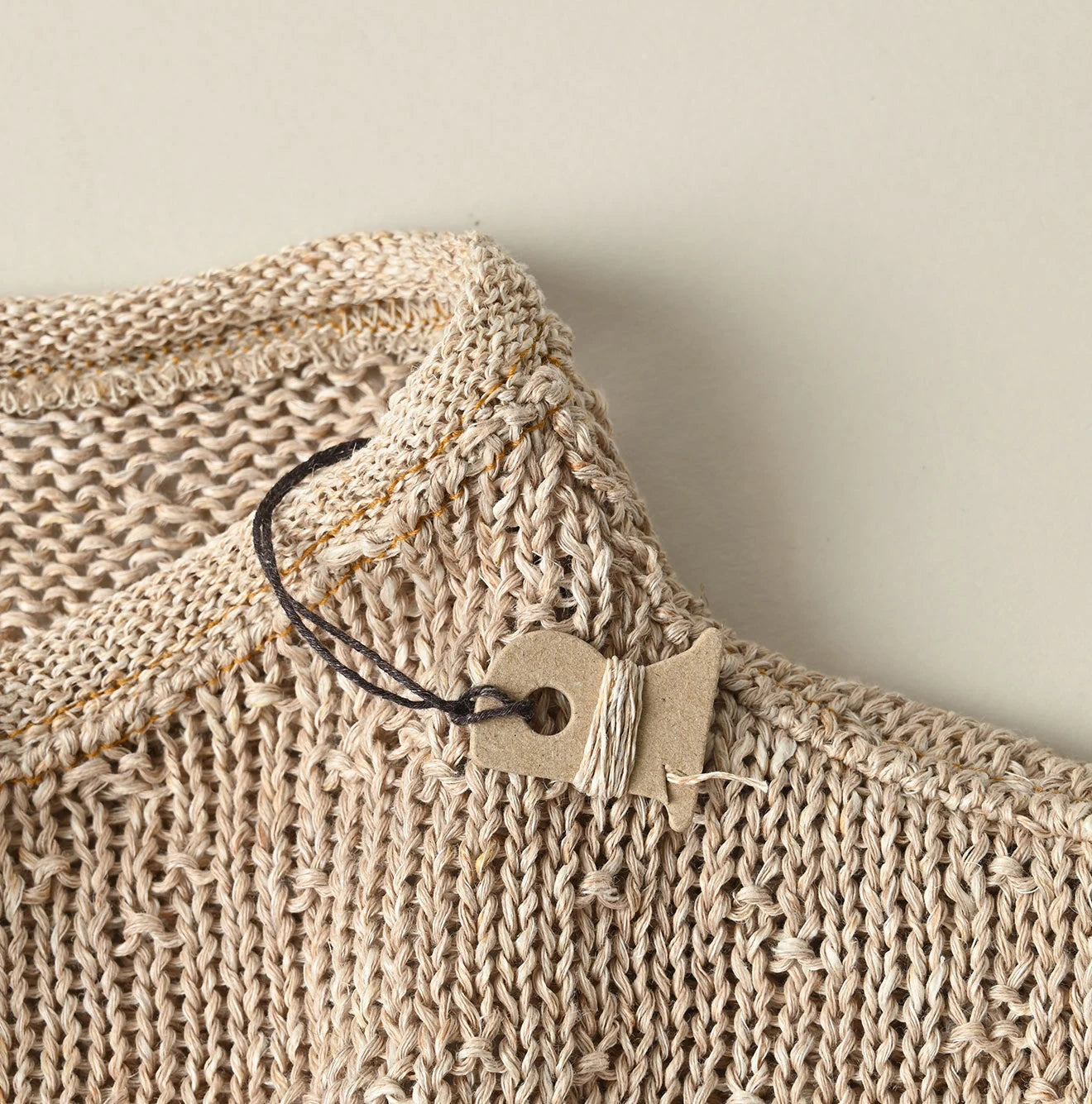 45R Linen Gima Patchwork Uma Sweater (White Top-Dyed)