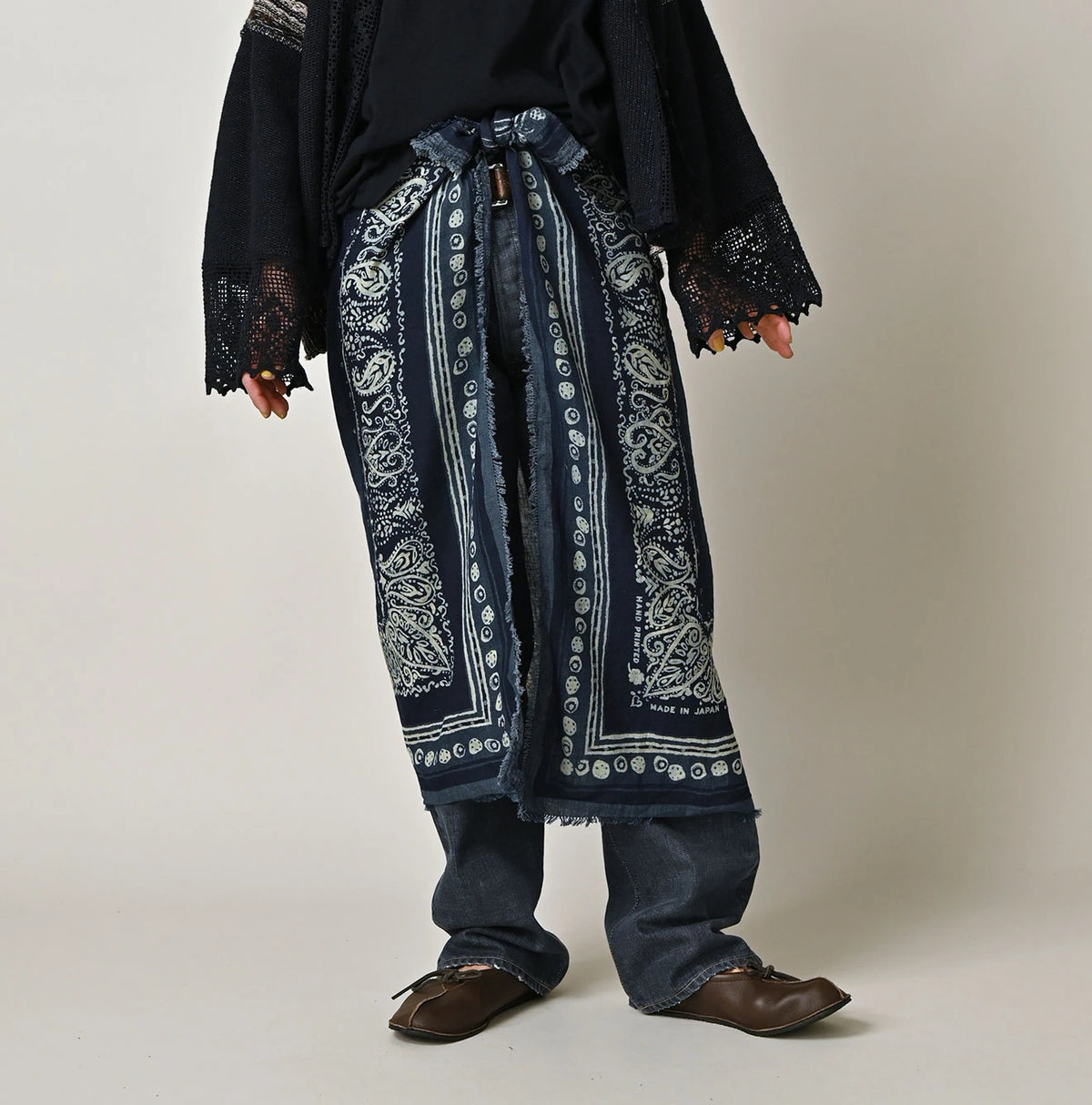 45R Indigo Botanical Print FUROSHIKii