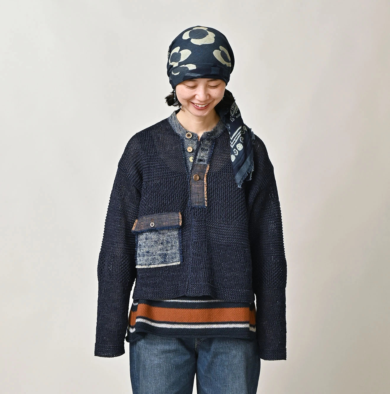 45R Indigo Botanical Print FUROSHIKii - Image 10