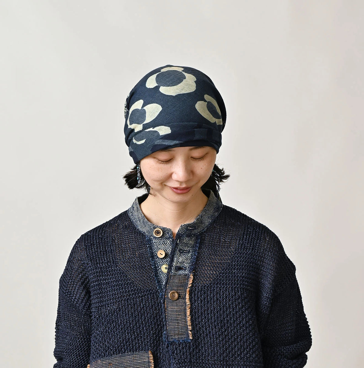 45R Indigo Botanical Print FUROSHIKii