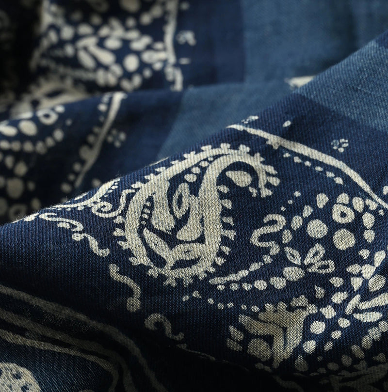 45R Indigo Botanical Print FUROSHIKii - Image 2