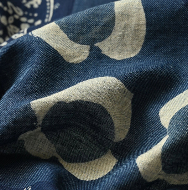 45R Indigo Botanical Print FUROSHIKii