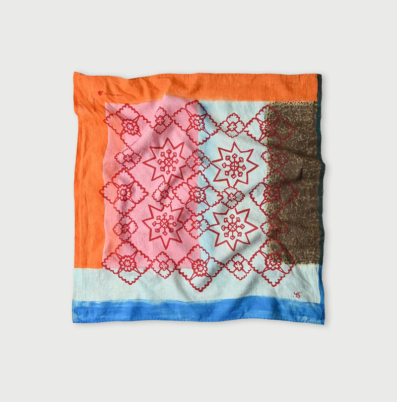 45R Khadi Hand Printed Bandana - Image 1
