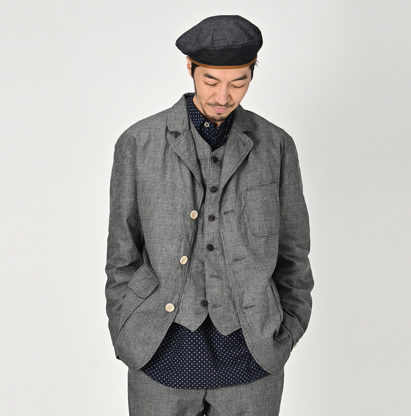 Indigo Yorimoku Cotton Tweed 908 Blazer - 45R by 45rpm studio