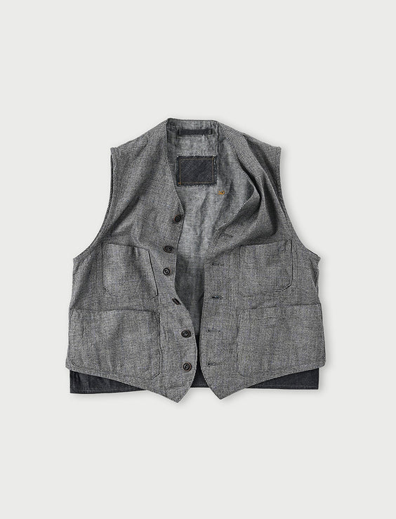Indigo Yorimoku Cotton Tweed 908 Vest