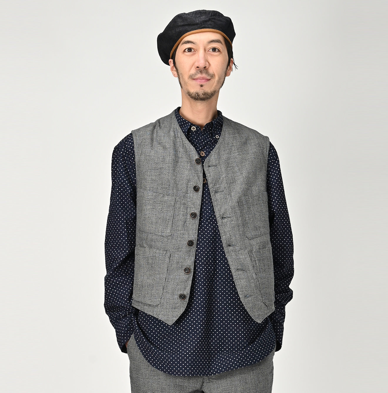 45R Yorimoku Cotton Tweed 908 Vest