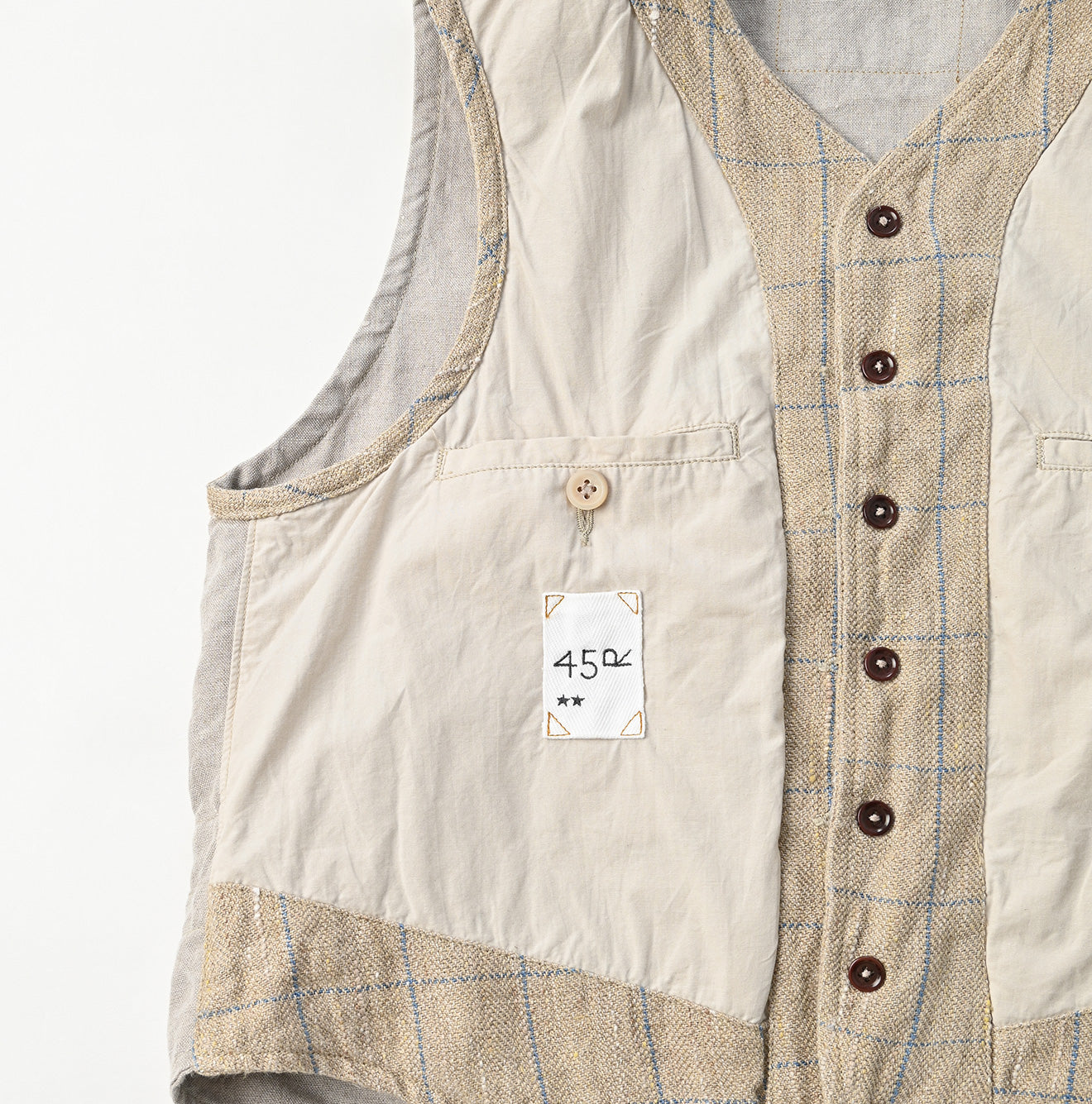 45R Linen Tweed 908 Vest