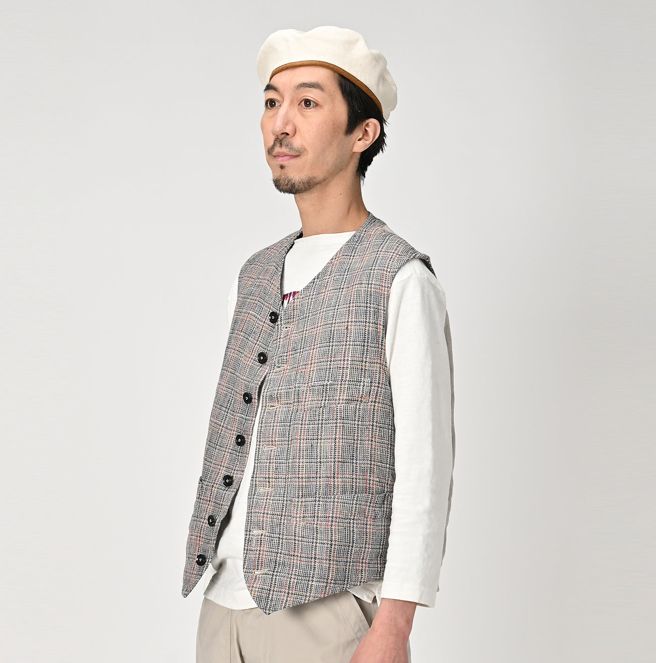 45R Linen Tweed 908 Vest