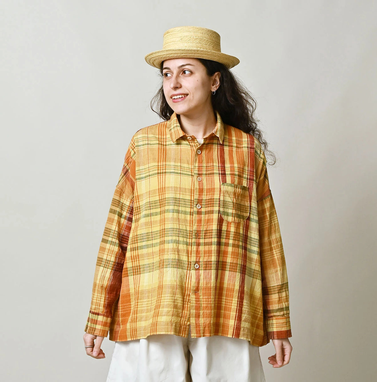 45R Madras 908 Um-Shirt (Plant-Dyed)