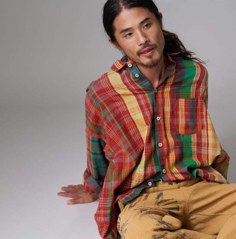 Madras Handwoven 908 Uma-Shirt (Plant-Dyed) - Image 18