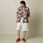45R Linen Patchwork 908 Ocean Shirt