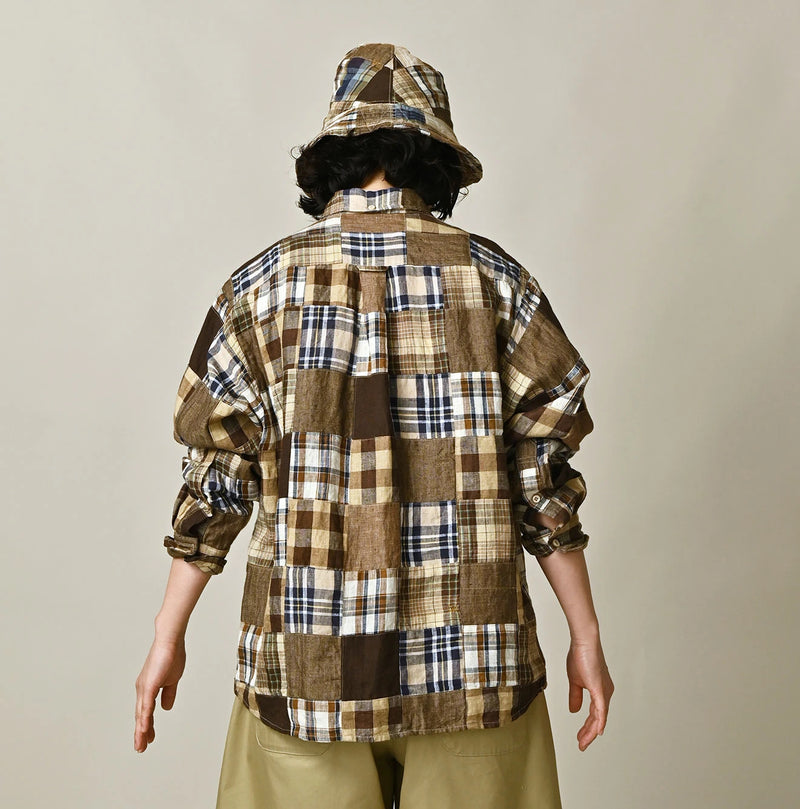 45R Linen Patchwork 908 Ocean Shirt - Image 8