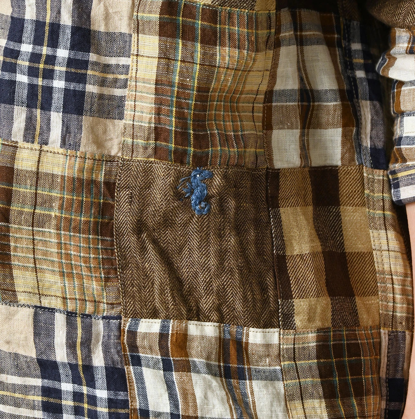 45R Linen Patchwork 908 Ocean Shirt - Image 15