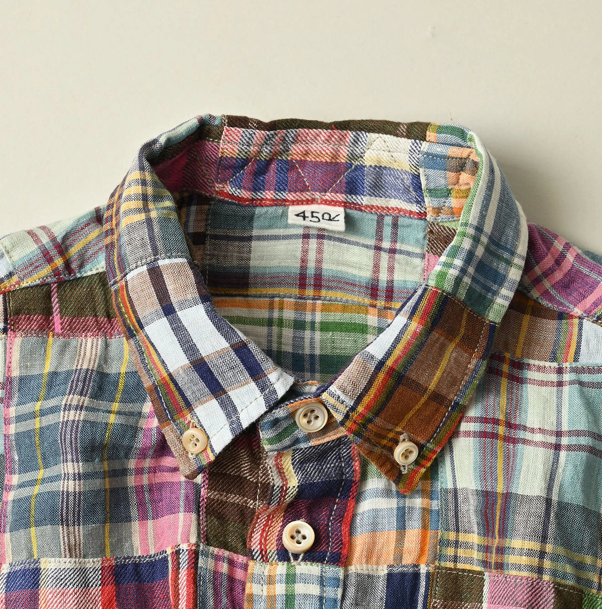 45R Linen Patchwork 908 Ocean Shirt