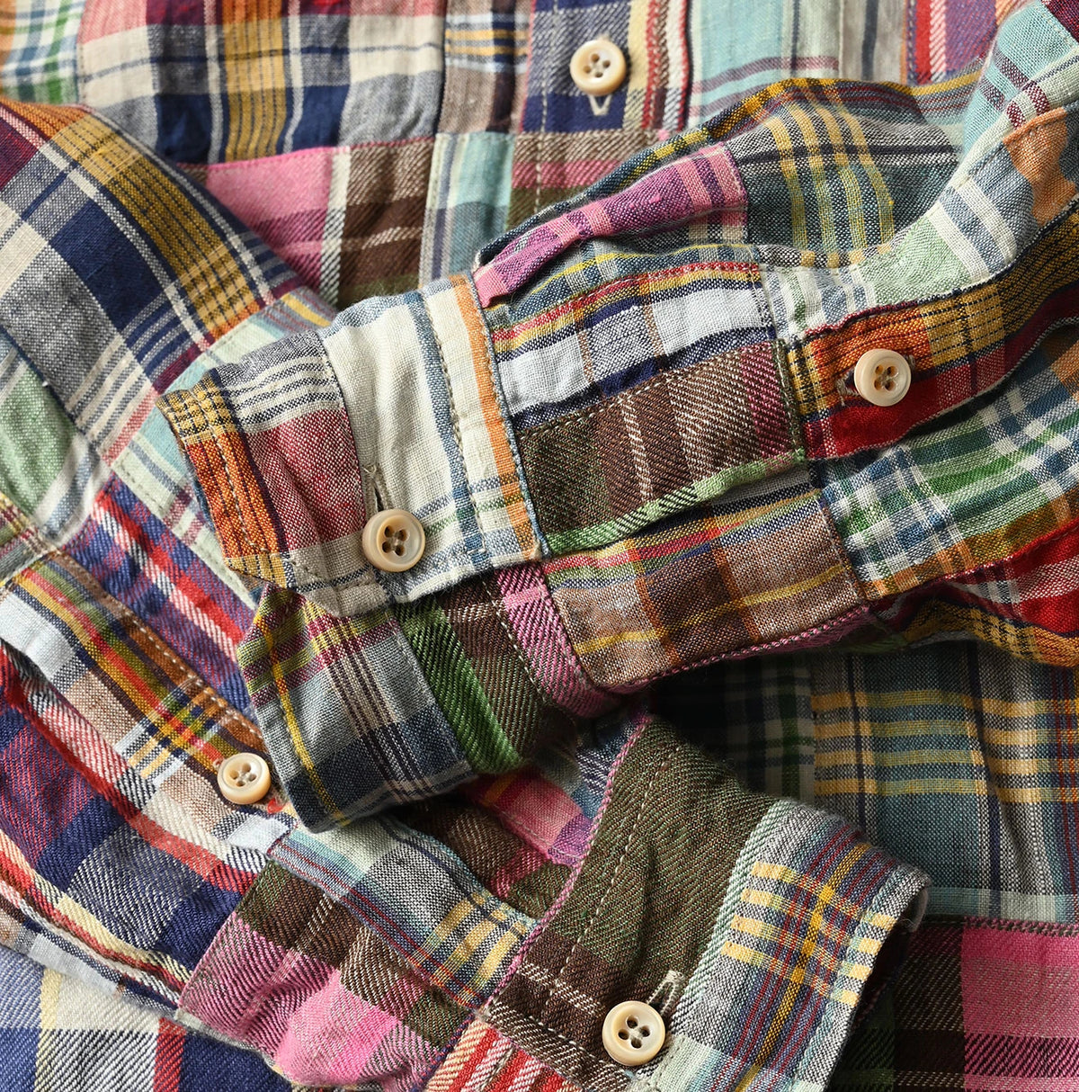 45R Linen Patchwork 908 Ocean Shirt