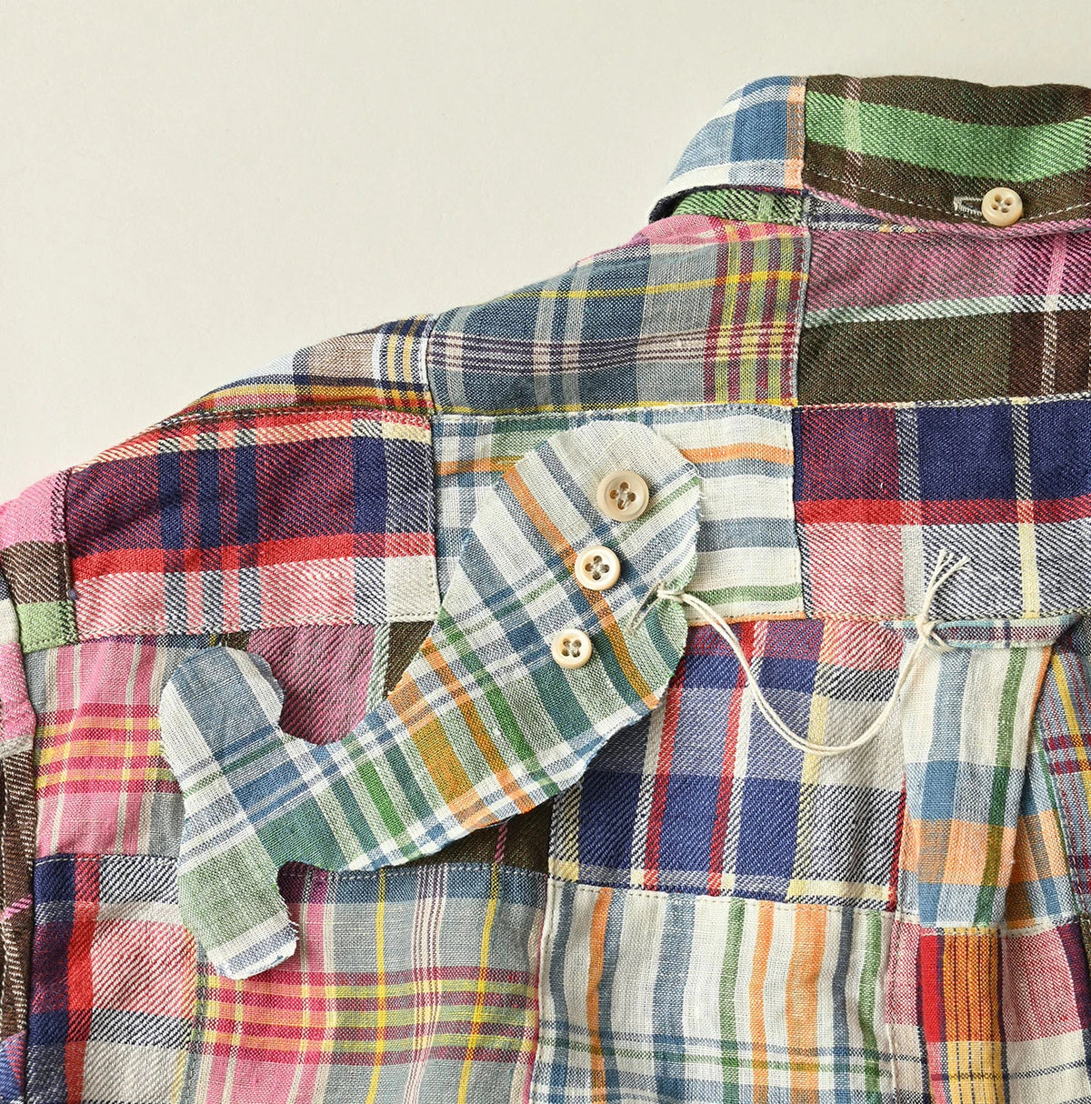 45R Linen Patchwork 908 Ocean Shirt