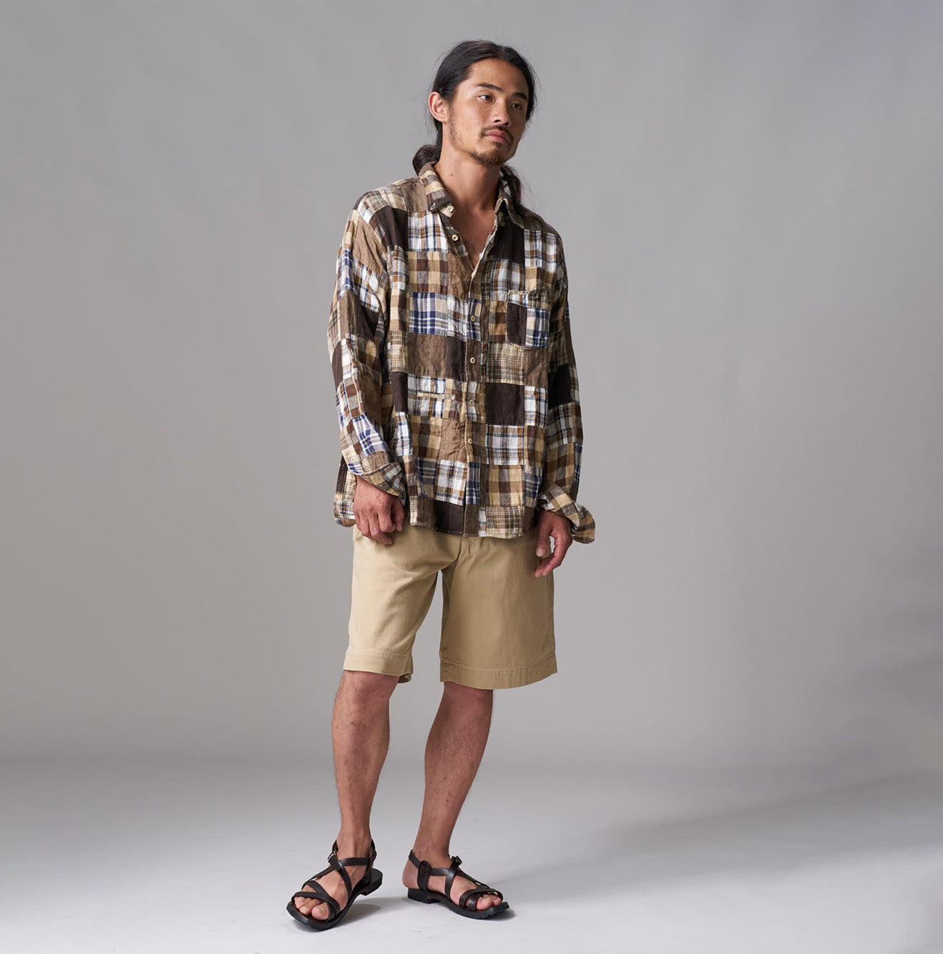 Linen Patchwork 908 Ocean Shirt - Image 3