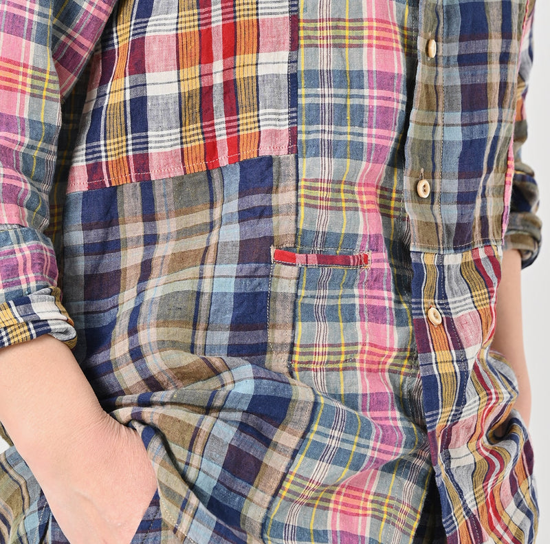 45R Linen Madras 908 Loafer Shirt - Image 14