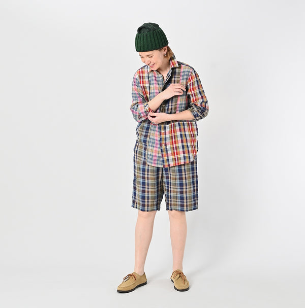 45R Linen Madras 908 Loafer Shirt