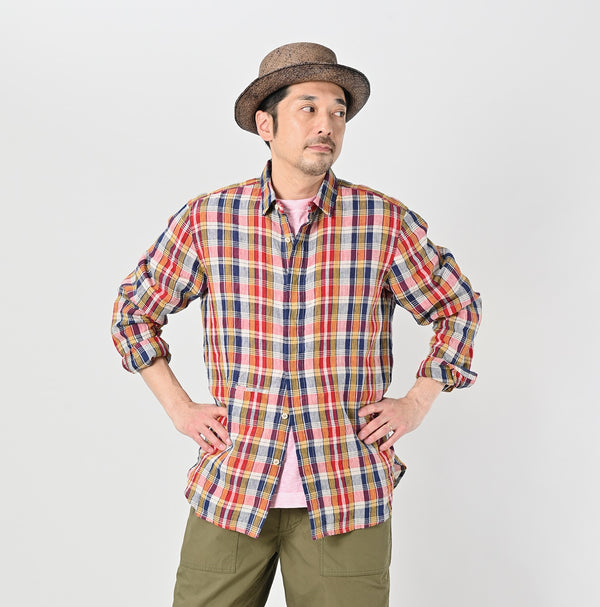 45R Linen Madras 908 Loafer Shirt