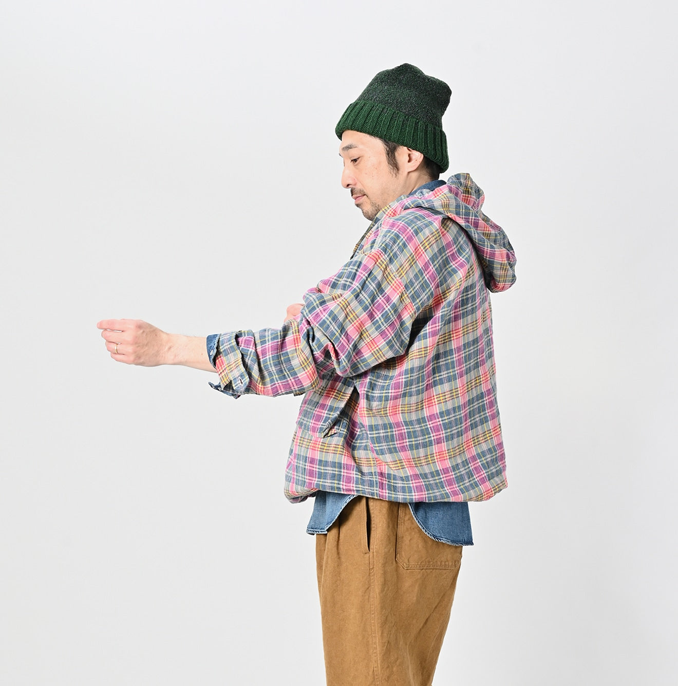 Linen Chambray 908 Grandpa Pullover Shirt – 45R GLOBAL