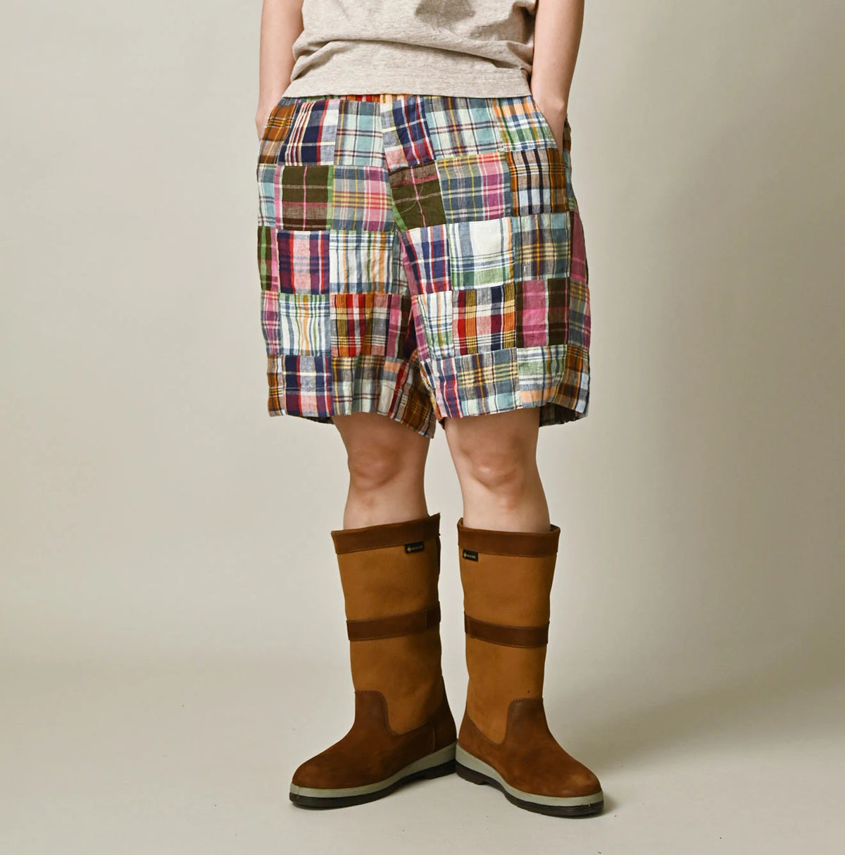 45R Linen Patchwork 908 Nimes Shorts