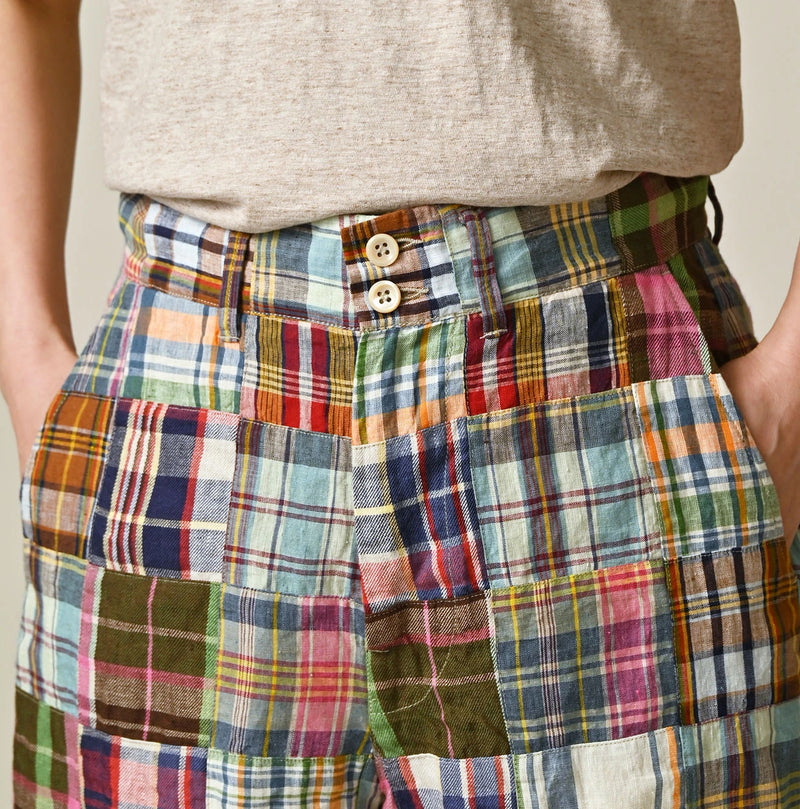 45R Linen Patchwork 908 Nimes Shorts - Image 12