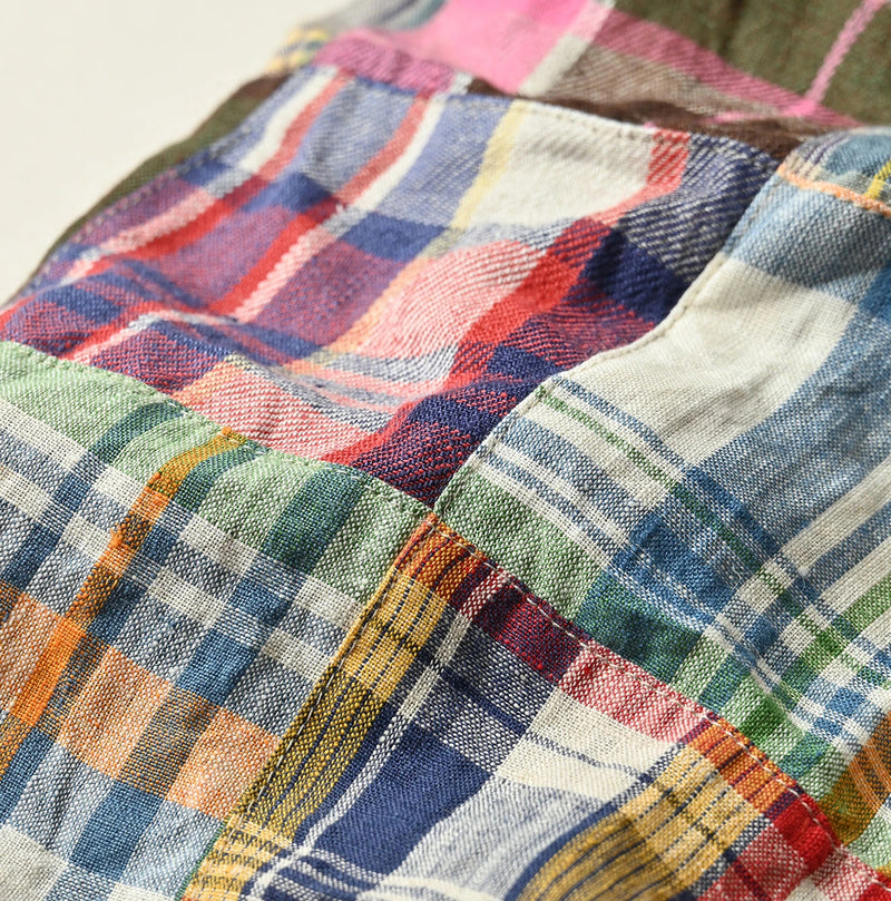 45R Linen Patchwork 908 Nimes Shorts - Image 22