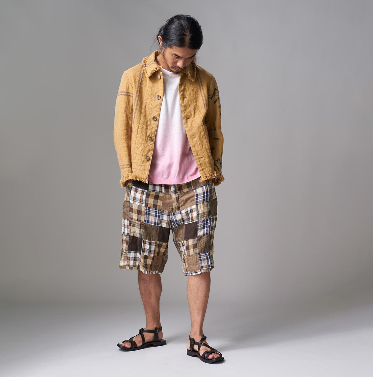 Linen Patchwork 908 Nimes Shorts