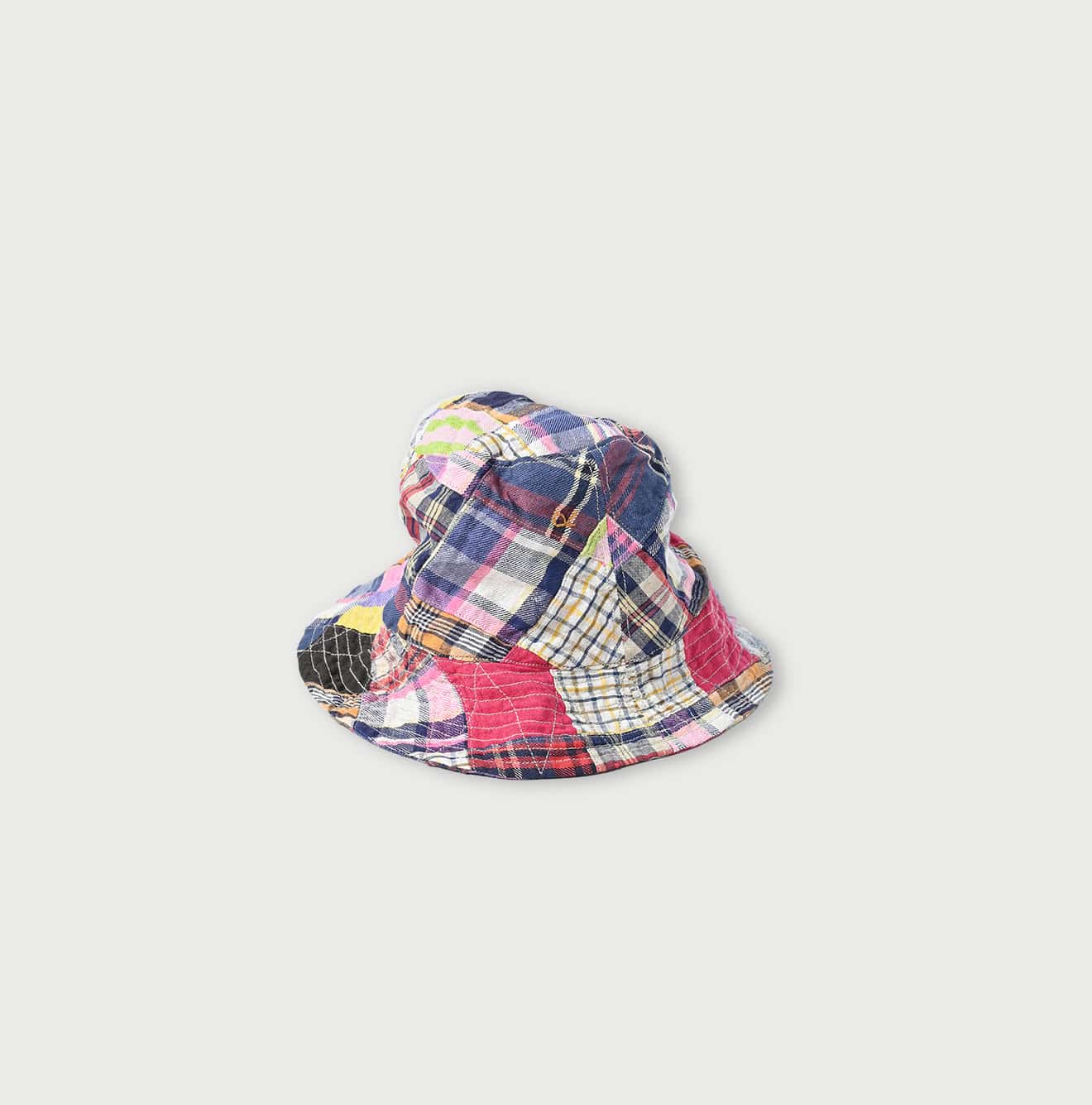 45R Linen Madras Patchwork Hat - Image 1