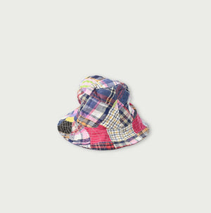Linen Madras Patchwork Hat