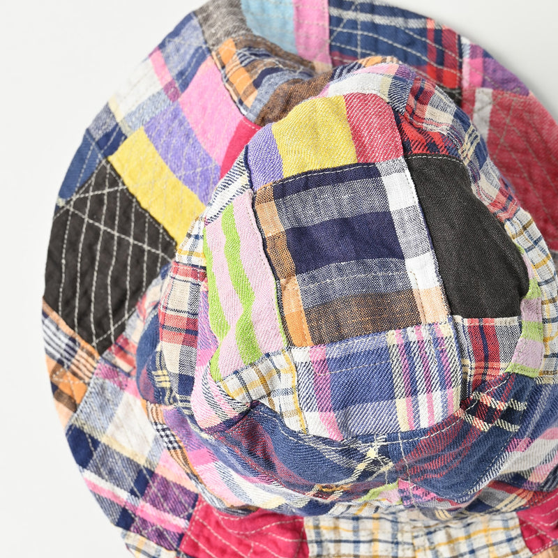 45R Linen Madras Patchwork Hat - Image 10