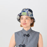 45R Linen Madras Patchwork Hat