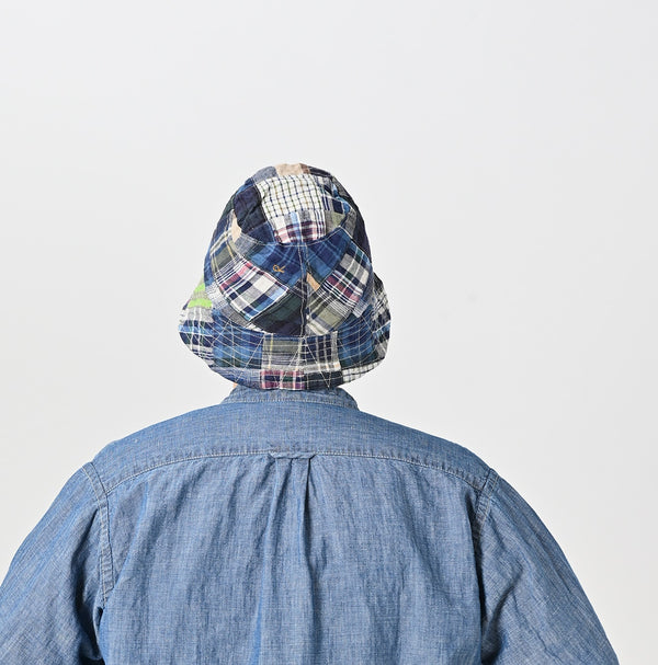 45R Linen Madras Patchwork Hat
