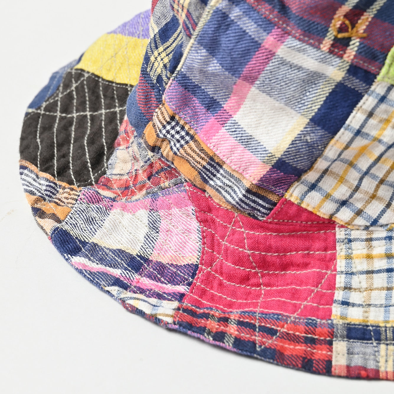 帽子 yu. Patchwork Madras Crusher Linen Madras Patchwork Hat – 45R GLOBAL
