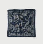 45R Indigo Linen Flax Flower Bandana