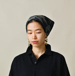 45R Indigo Linen Flax Flower Bandana