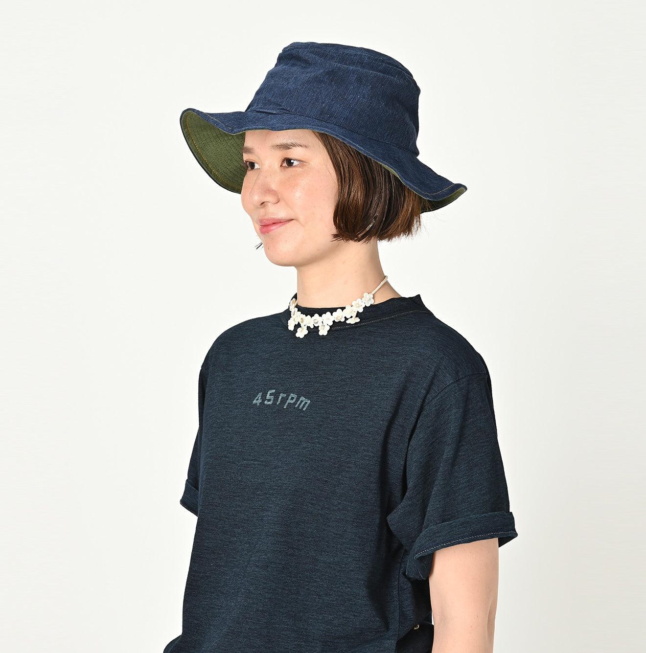 Indigo Linen Herringbone Hat