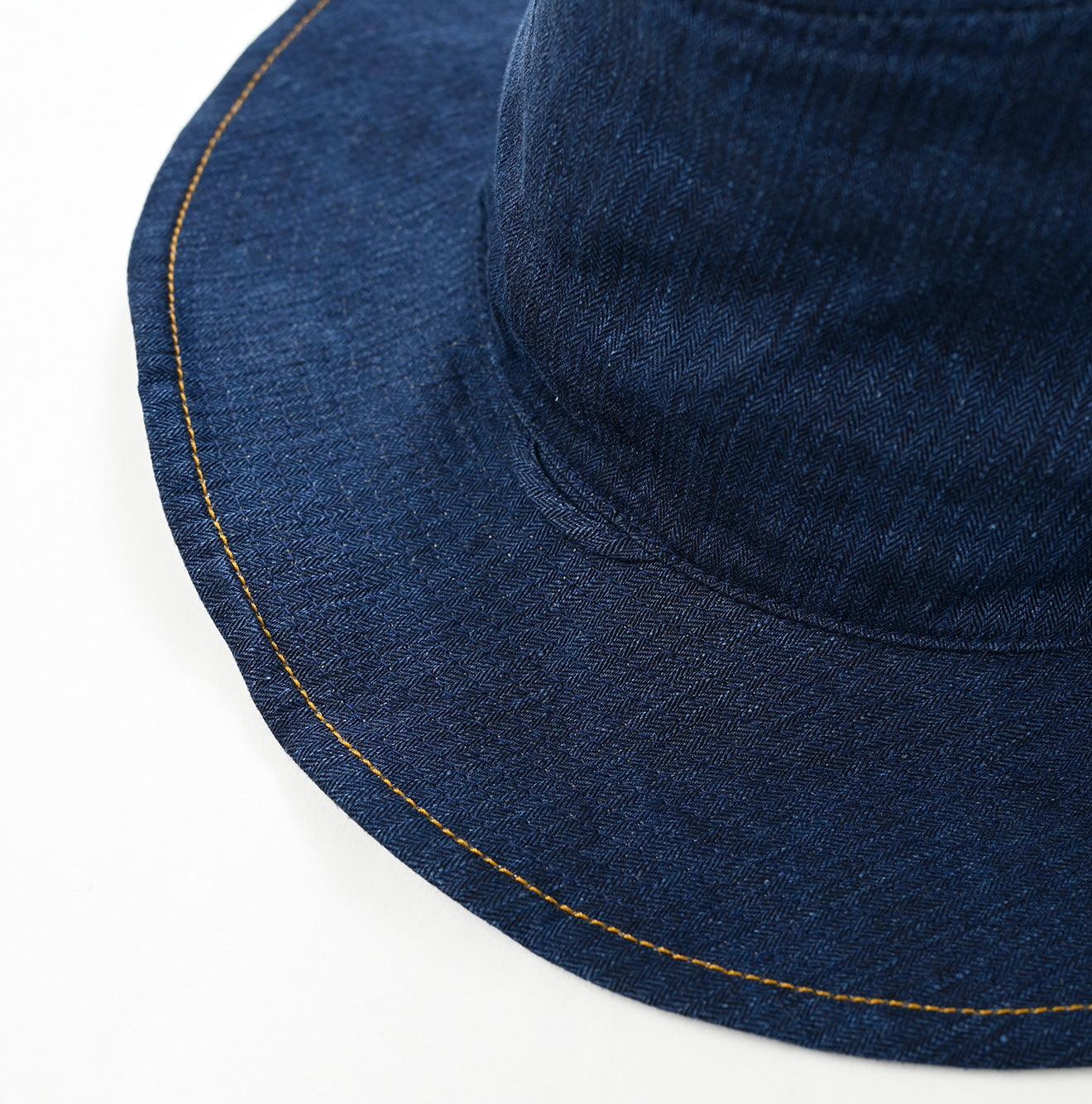 Indigo Linen Herringbone Hat