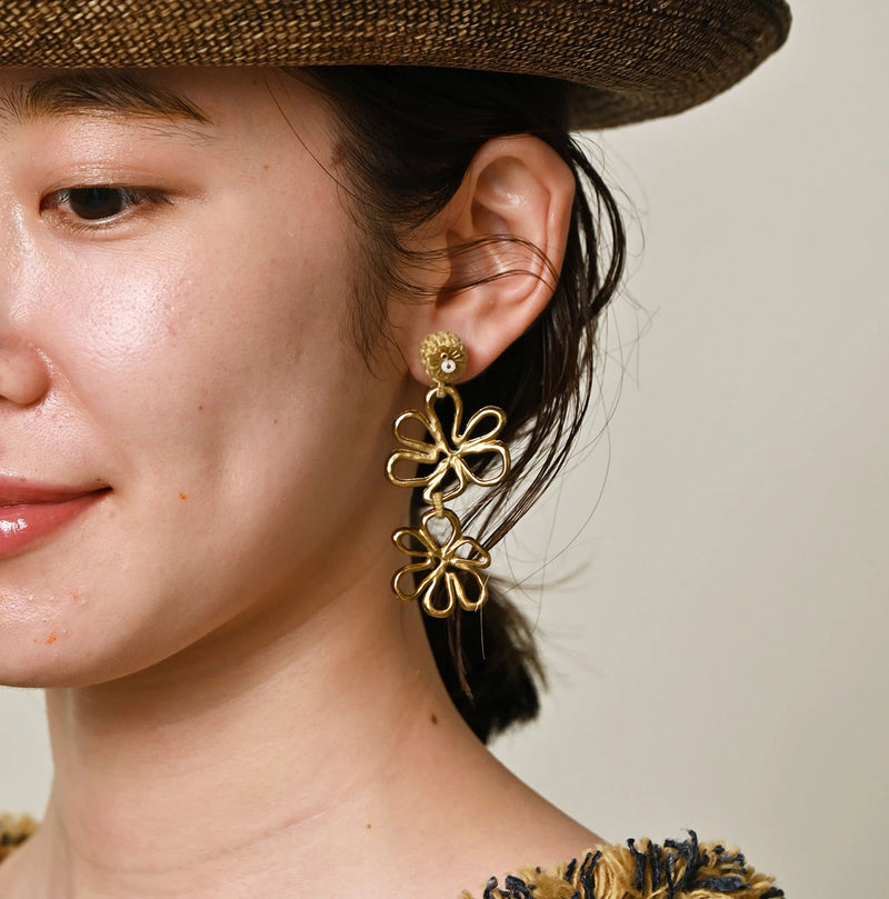 45R Double Flower Earrings - Image 5