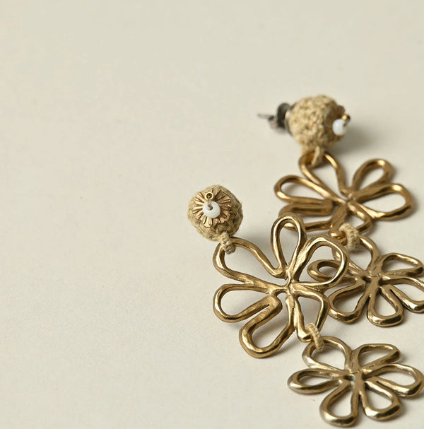 45R Double Flower Earrings