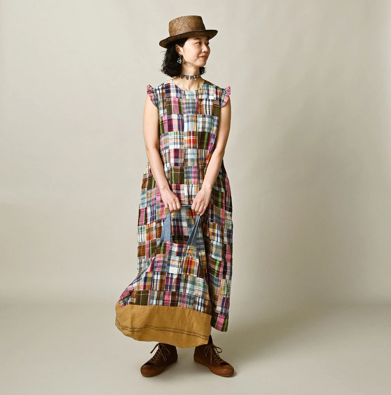 45R Linen Patchwork Tote Bag - Image 3