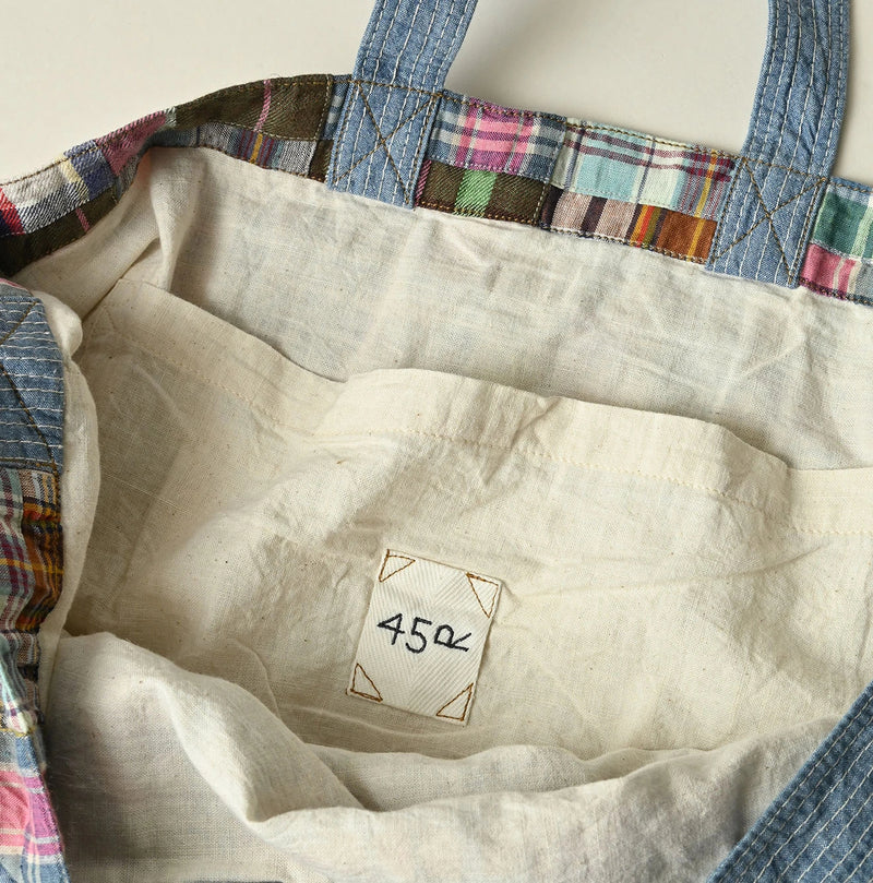 45R Linen Patchwork Tote Bag - Image 16