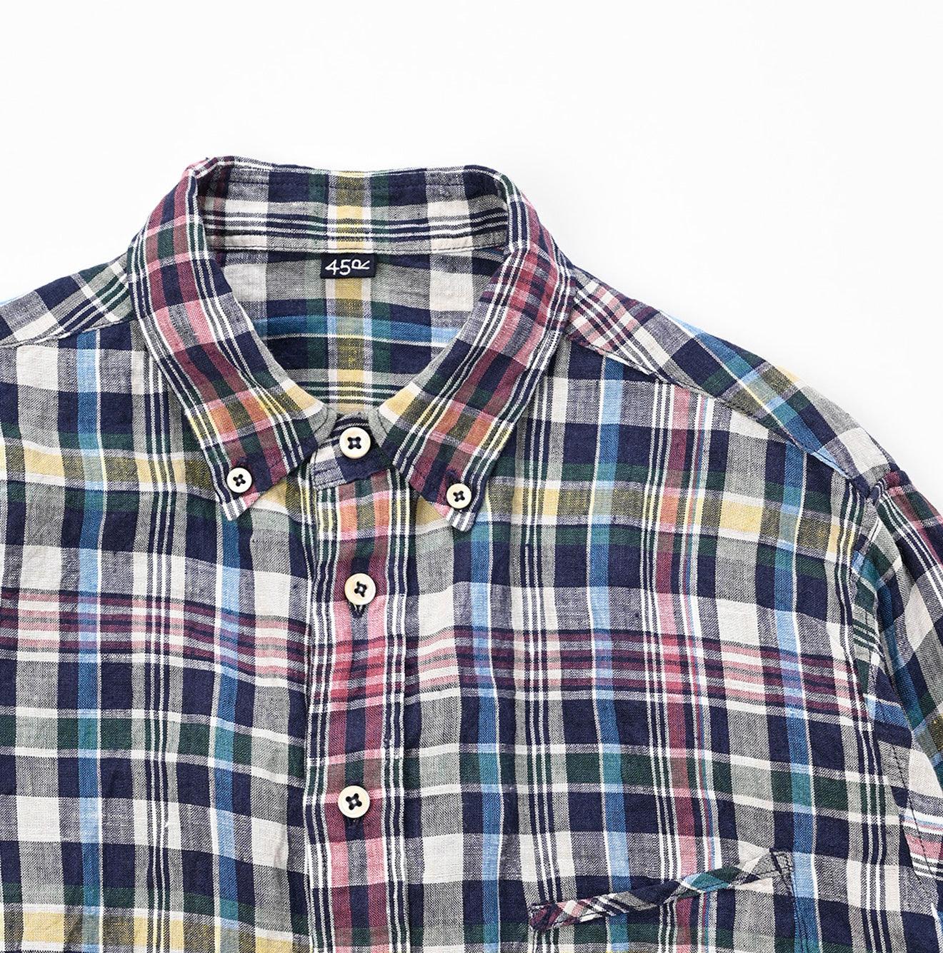 Indian Linen Madras 908 Ocean BD Shirt