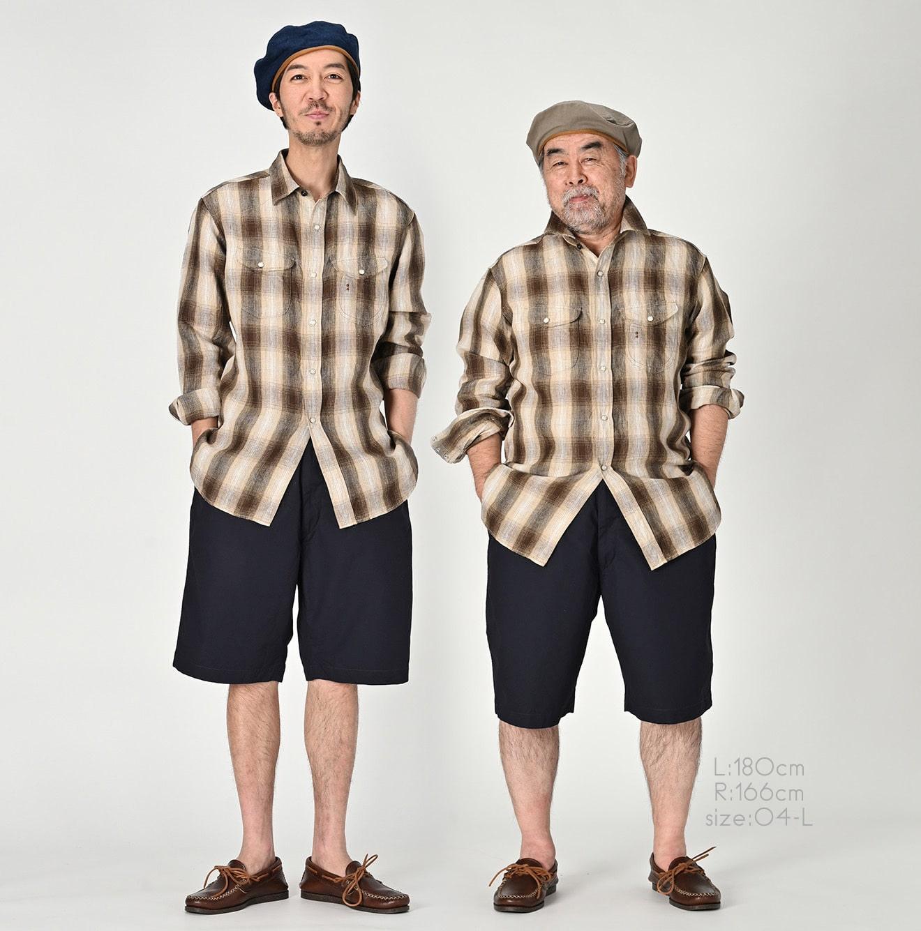 Linen Twill Shadow Plaid Eastern Shirt – 45R GLOBAL