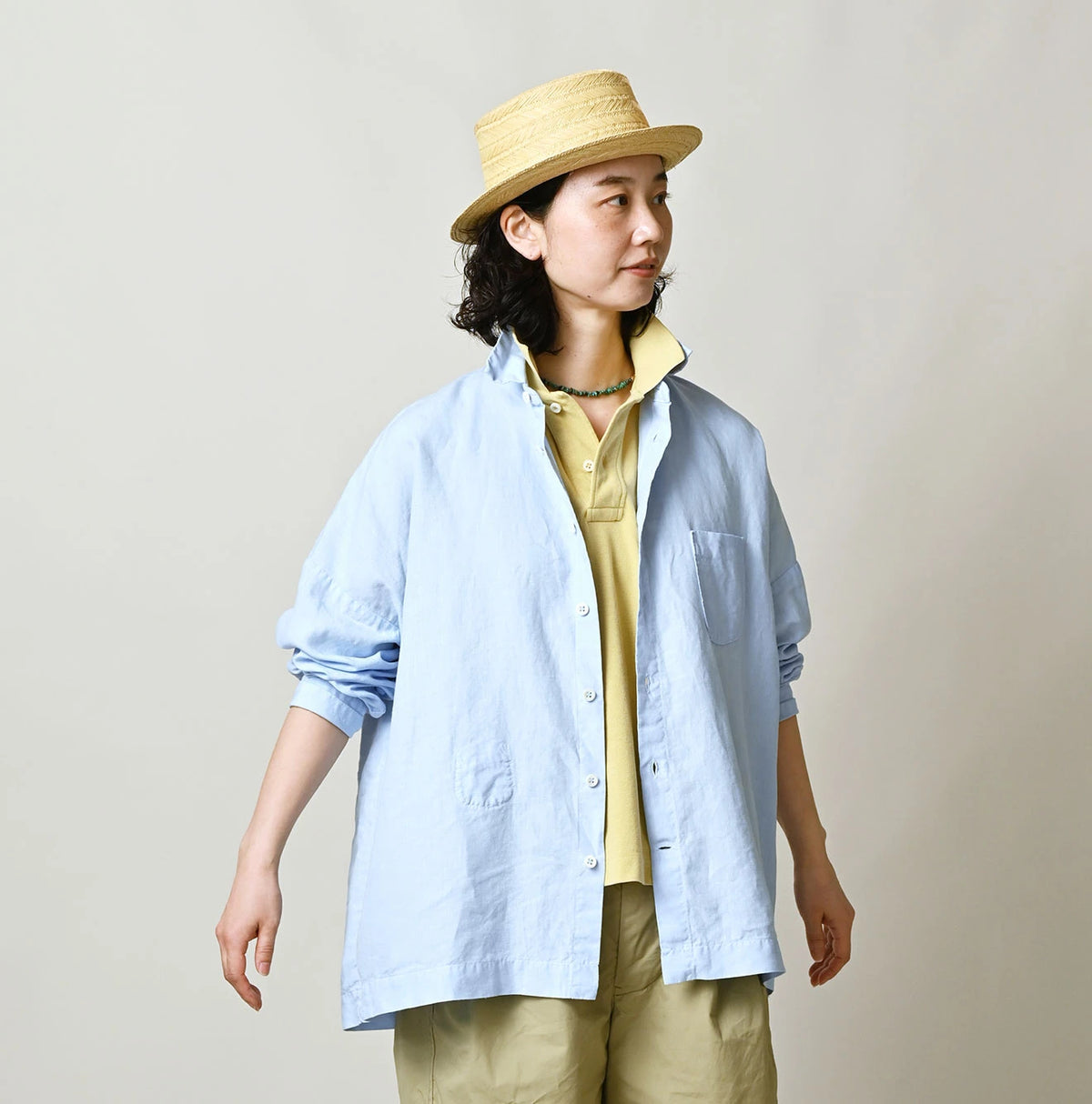 45R Linen Plain Weave 908 Uma-Shirt