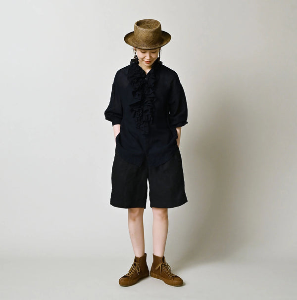 45R Indigo Linen 908 Pegtop Shorts