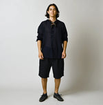 45R Indigo Linen 908 Pegtop Shorts