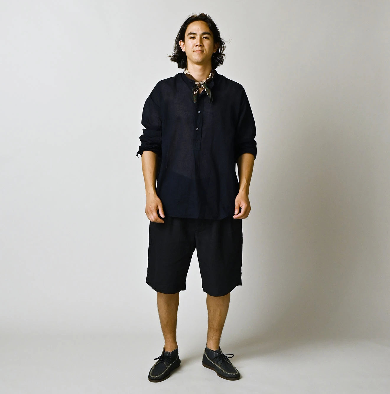 45R Indigo Linen 908 Pegtop Shorts - Image 3