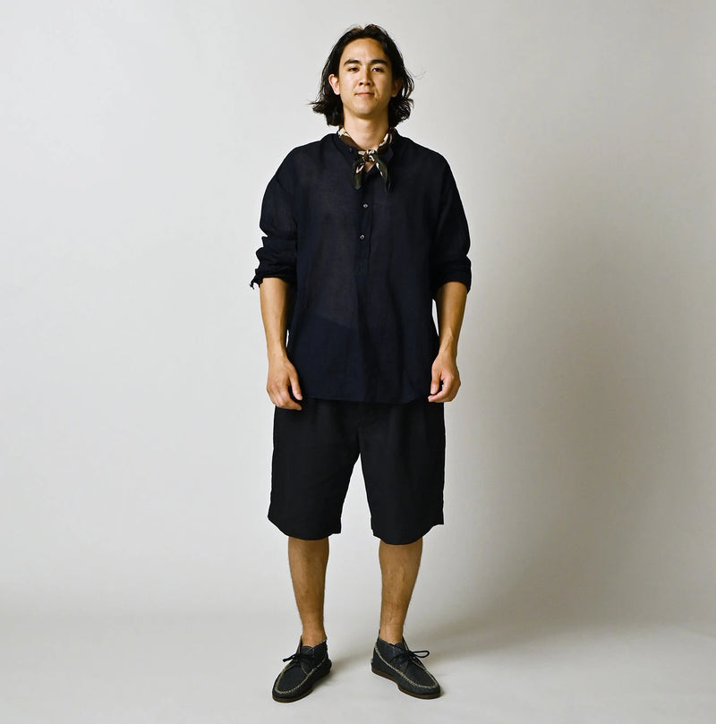 45R Indigo Linen 908 Pegtop Shorts - Image 3